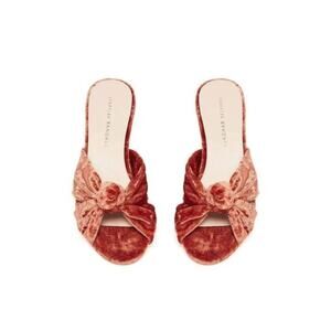 Loeffler Randall Celeste Crushed Velvet Knot Mid  Kitten Heel Sandal